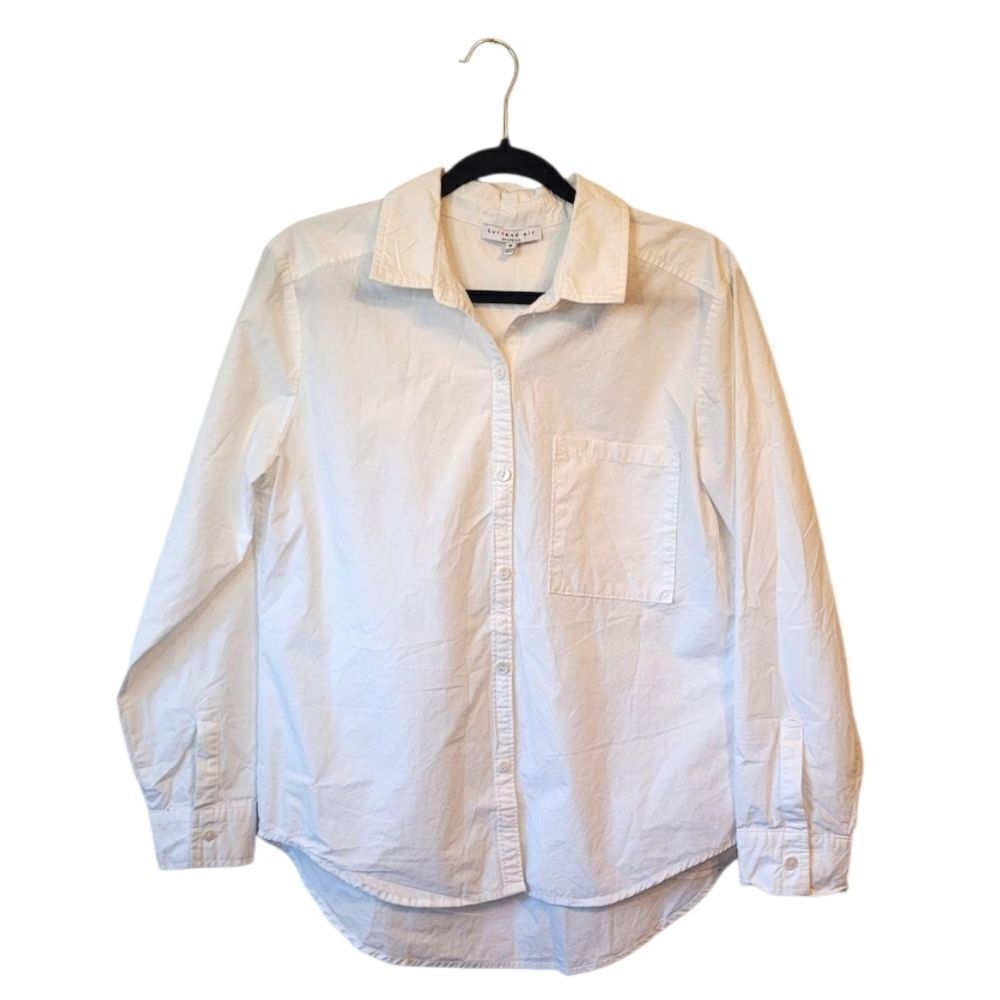 Current Air Women's White Ciao! Embroidered Button Down Shirt Size M